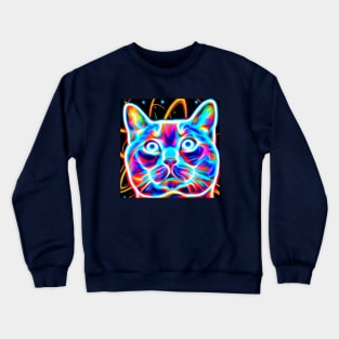 Cosmic Laser Synth Cat Crewneck Sweatshirt